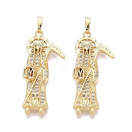 Religion Brass Micro Pave Clear Cubic Zirconia Pendants KK-N287-46B-G-1