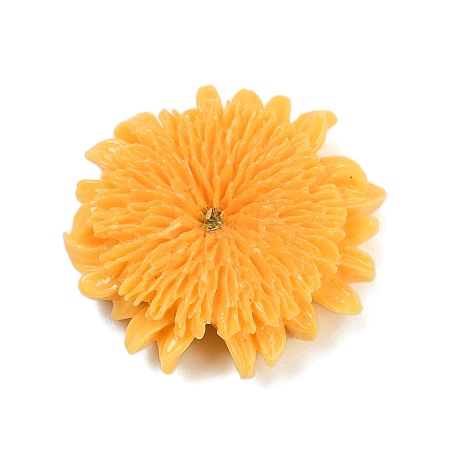 Opaque Resin Flowers Cabochons RESI-R463-02A-1