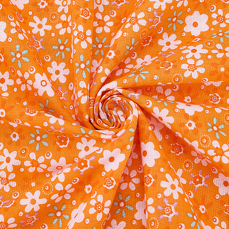 Flower Pattern Cotton Fabric DIY-WH0591-275B-1