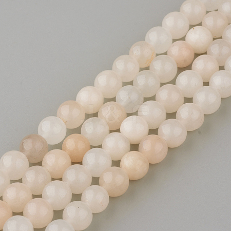 Natural Pink Aventurine Gemstone Round Bead Strands LS-G-R288-8mm-1