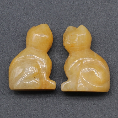 Natural Topaz Jade Carved Cat Figurines PW-WGC1415-01-1