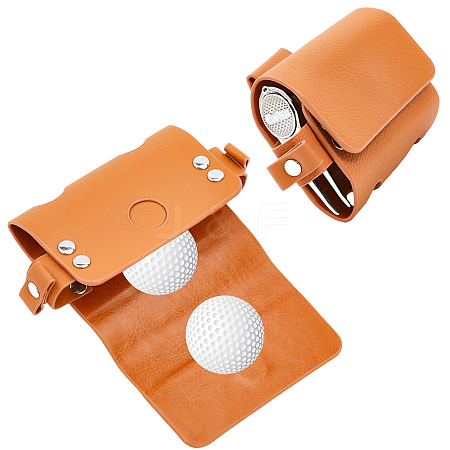 Imitation Leather Double Golf Ball Storage Bags AJEW-WH0258-576B-1