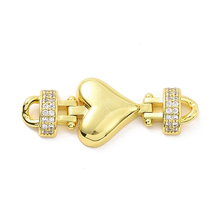 Eco-friendly Rack Plating Brass Micro Pave Clear Cubic Zirconia Connector Charms KK-F843-05G-1