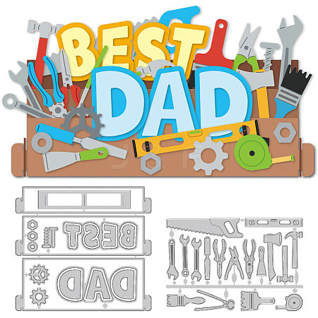 Father's Day Carbon Steel Cutting Dies Stencils DIY-WH0309-1838-1