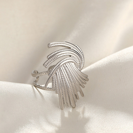 304 Stainless Steel Cuff Open Rings FS-WGD6945-05-1