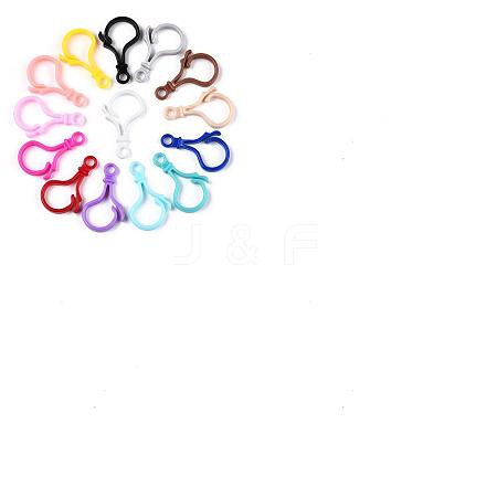 Unicraftale 150Pcs Opaque Solid Color Bulb Shaped Plastic Push Gate Snap Keychain Clasp Findings KY-UN0001-06-1