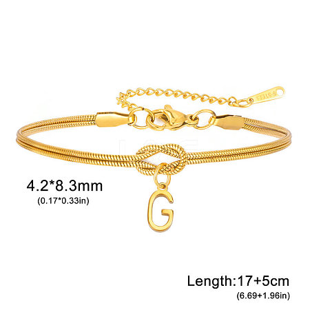 304 Stainless Steel Initial Charm Bracelets FS-WGD8E41-20-1