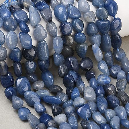 Natural Blue Aventurine Beads Strands G-K395-B03-02-1