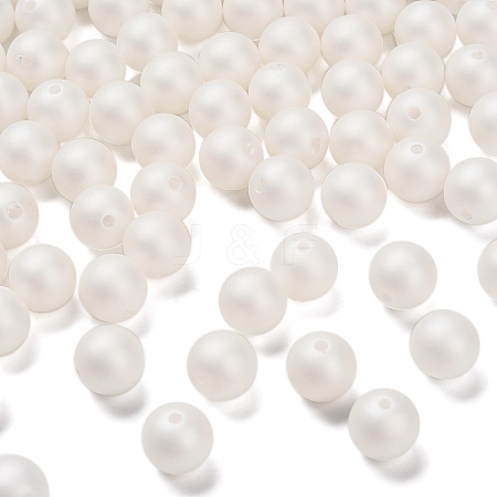 Frosted Plastic Imitation Pearl Beads KY-F022-10mm-01-1
