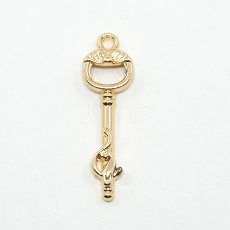 Nickel Free & Lead Free Golden Plated Alloy Skeleton Key Pendants PALLOY-J169-32G-NR-1