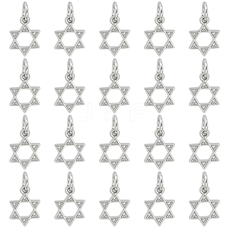 20Pcs Brass Micro Pave Clear Cubic Zirconia Charms KK-BC0015-34P-1