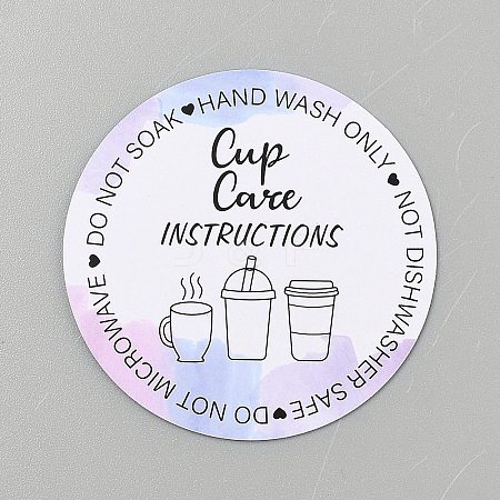 Flat Round with Cup Pattern Paper Display Cards CDIS-WH0006-19-1
