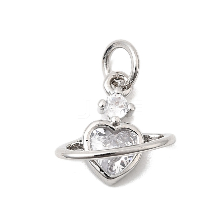 Brass Pave Cubic Zirconia Pendants KK-P343-05P-1