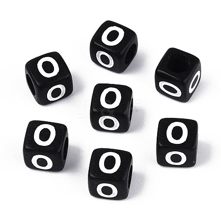 Initial Acrylic Horizontal Hole Beads OACR-ZX006-35O-1