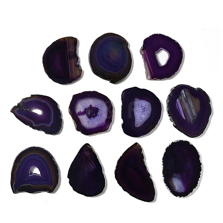 Natural Druzy Agate Slice Cabochons G-F826-E04-1