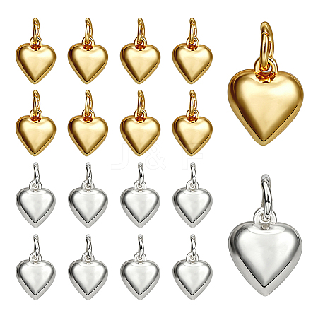 20Pcs 2 Colors Rack Plating Brass Pendants KK-PH0014-19B-1