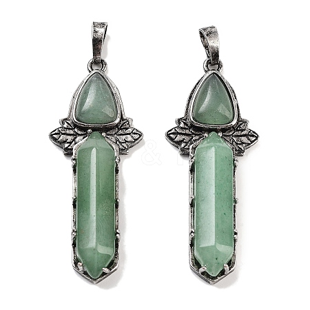 Natural Green Aventurine Sword Big Pendants G-Q163-08AS-04-1