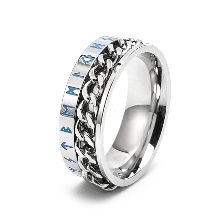 Rotatable Titanium Steel Finger Ring PW-WGE3233-07-1