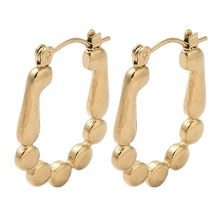 Bubble 201 Stainless Steel Half Hoop Earrings for Women EJEW-G385-38G-1