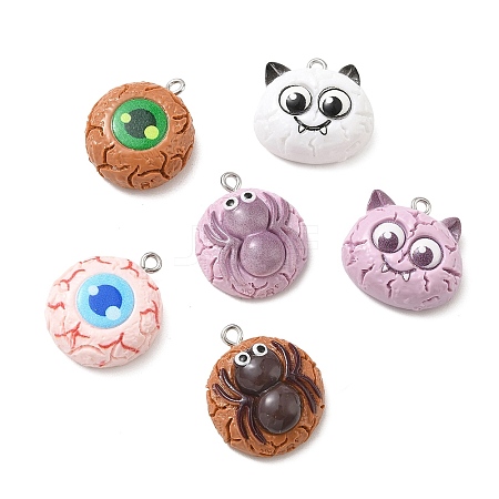 Spooky Halloween Opaque Resin Pendants RE-CBA4C51-01P-1