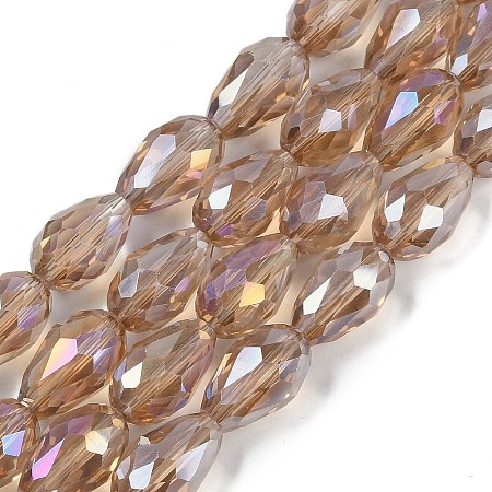 Transparent Electroplate Glass Beads Strands LS-EGLA-N013-T8mm-B23-1