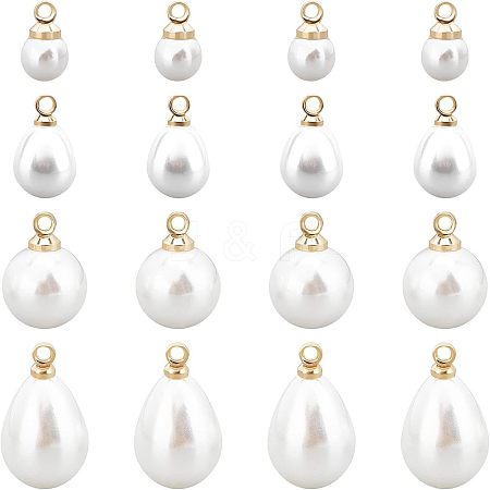 40Pcs 2 Style ABS Plastic Imitation Pearl Pendants KY-CA0001-20-1