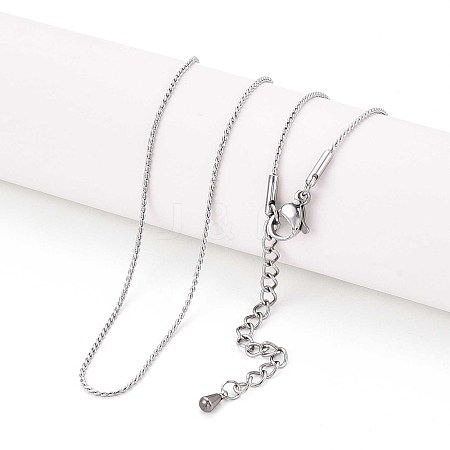 1MM 304 Stainless Steel Serpentine Chain Necklaces for Women Men NJEW-T016-11P-1