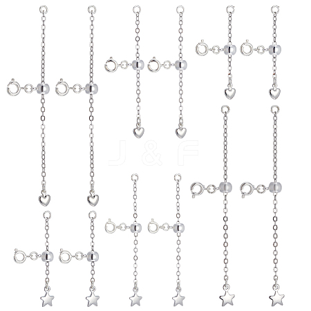 12Pcs 6 Styles Brass Ends with Chain FIND-NB00003-1