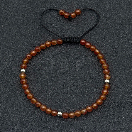 Adjustable Natural Carnelian Braided Beaded Bracelets for Women LG9619-4-1