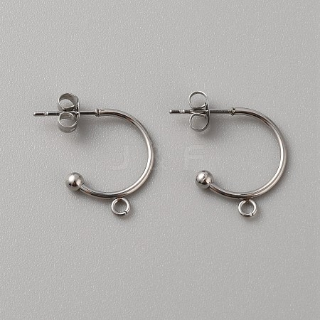 304 Stainless Steel Stud Earring Findings X1-STAS-TAC0017-02C-1