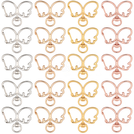 20Pcs 4 Colors Alloy Swivel Clasps FIND-SC0017-27-1