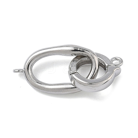 Oval Brass Fold Over Clasps KK-Z143-20P-1