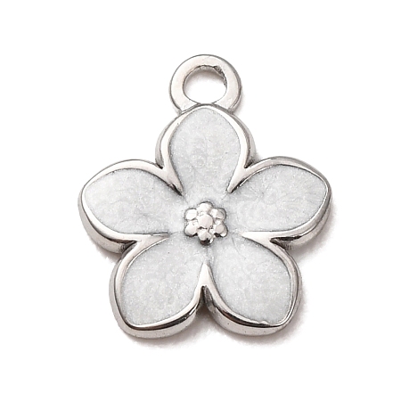 304 Stainless Steel Enamel Pendants STAS-F367-16B-P-1