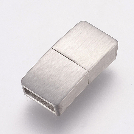 304 Stainless Steel Magnetic Clasps with Glue-in Ends STAS-E144-062P-1