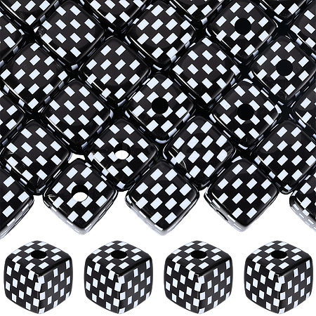 48Pcs Opaque Acrylic European Beads OACR-SC0002-84-1