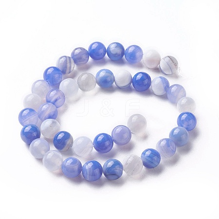 Natural Banded Agate Beads Strands G-P434-09A-D-1