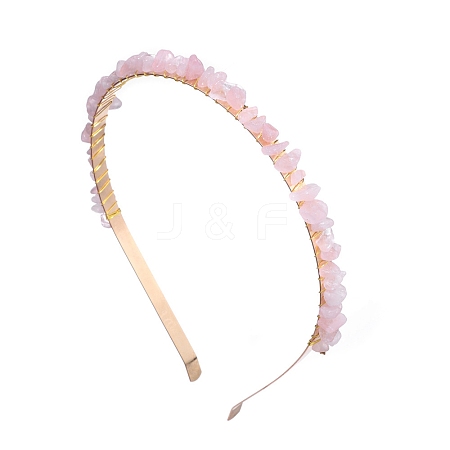 Natural Rose Quartz Hair Bands PW-WGC1C33-01-1