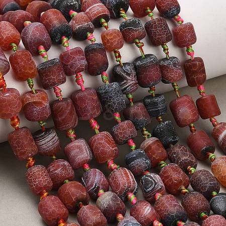 Natural Weathered Agate Beads Strands G-A321-D02-01A-1