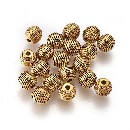 Tibetan Style Alloy Beehive Beads LS-PALLOY-6662-AG-NR-1