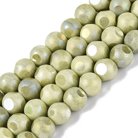 Ombre Effect Dyed Electroplate Opaque Glass Beads Strands EGLA-Q130-01A-10-1
