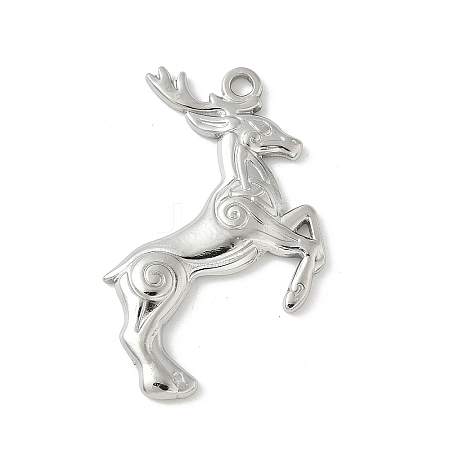 304 Stainless Steel Deer Pendants STAS-S186-07B-P-1