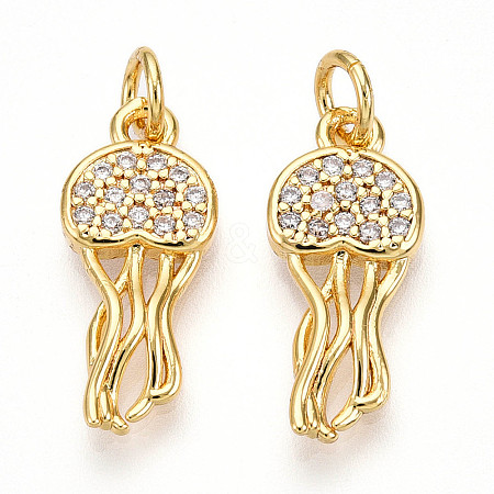 Brass Micro Pave Cubic Zirconia Pendants KK-N257-12G-1