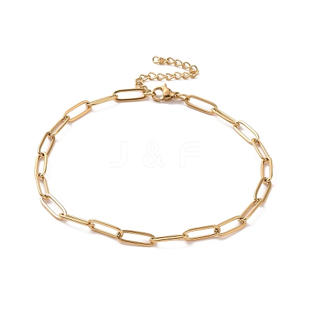 PVD Vacuum Plating 304 Stainless Steel Paperclip Chain Bracelet for Men Women BJEW-E031-02G-02-1