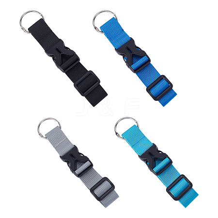   4Pcs 4 Style Nylon Adjustable Add-A-Bag Luggage Strap & Polyester Luggage Straps FIND-PH0007-06-WH-1