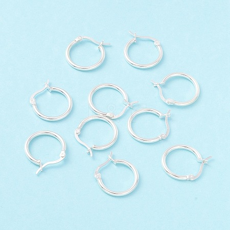 925 Sterling Silver Hoop Earrings STER-P047-13B-S-1