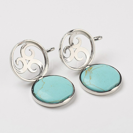 Synthetic Turquoise Pendants G-G910-I11-1