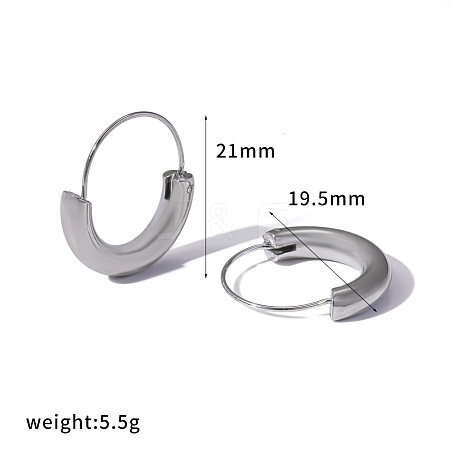 304 Stainless Steel Hoop Earrings for Women WG550E7-02-1