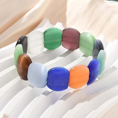 Handmade Lampwork Beaded Stretch Bracelets for Men Women BJEW-G738-01A-06-1