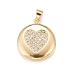 Brass Micro Pave Cubic Zirconia Locket Pendants KK-A161-38B-G-1