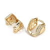 Brass Micro Pave Clear Cubic Zirconia Hoop Earrings for Women EJEW-U030-04G-01-2